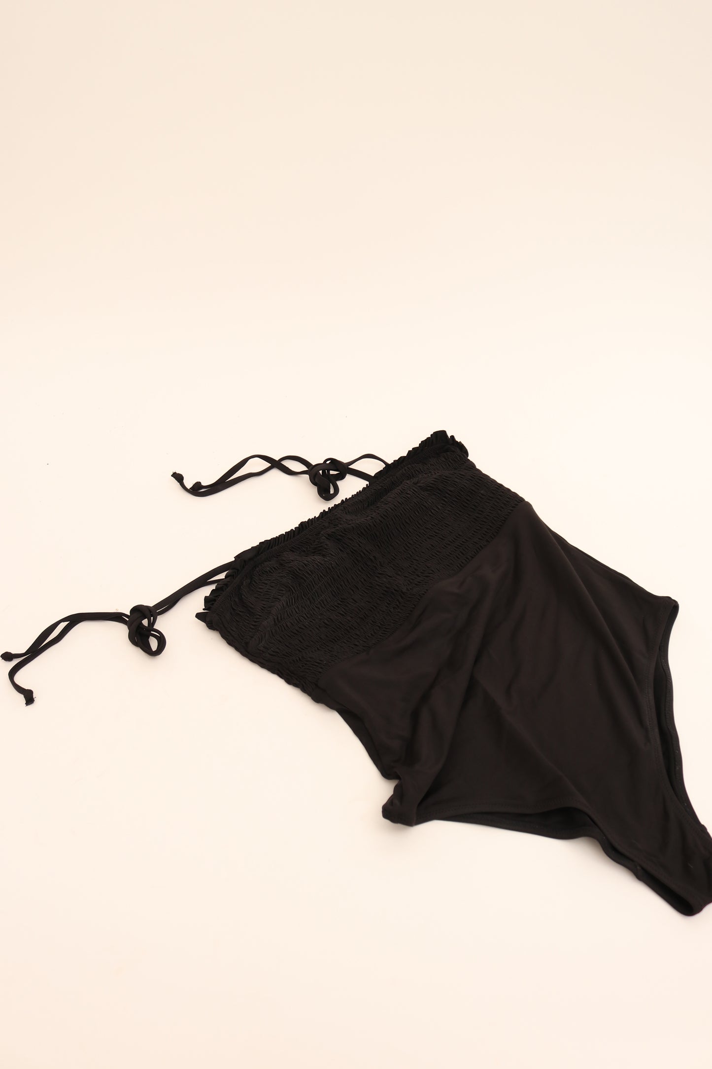 Black Smocked Swimsuit