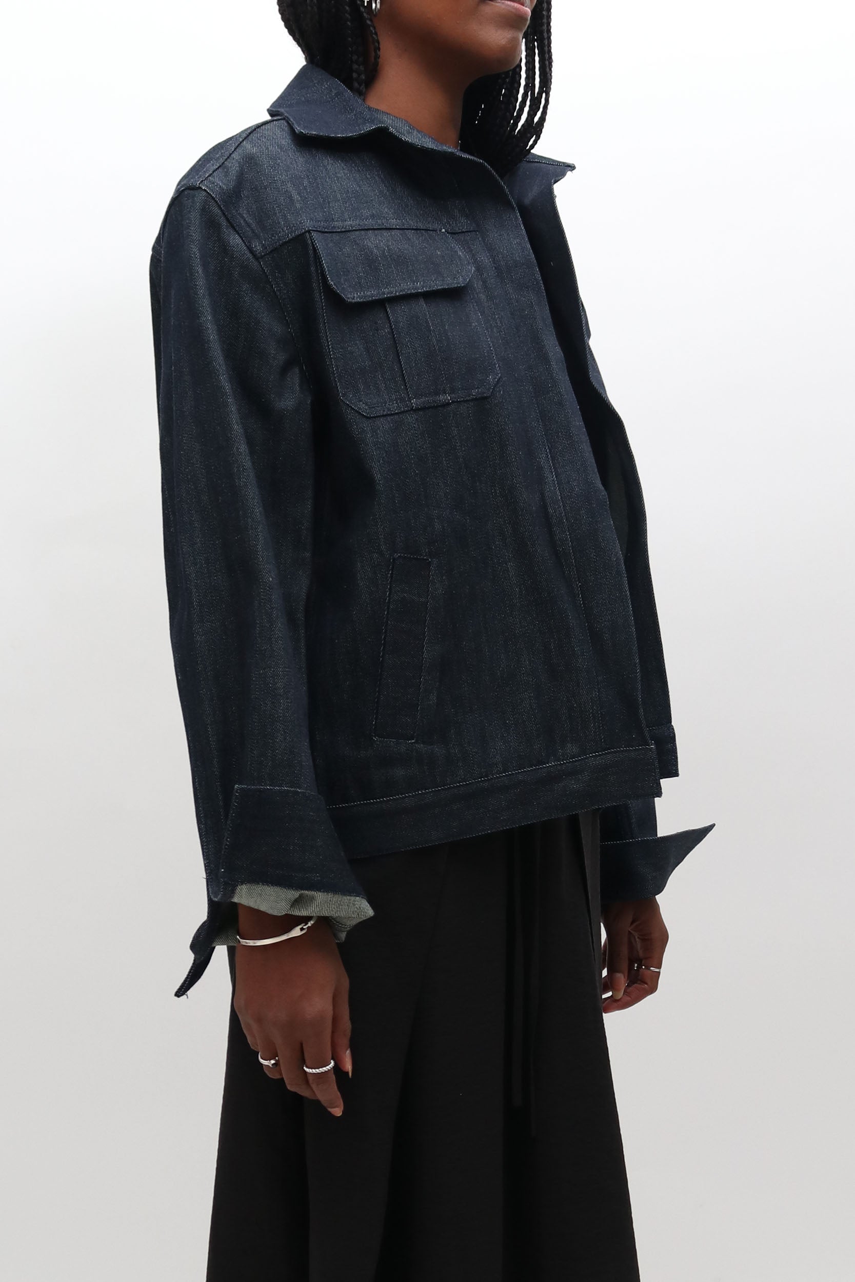 Unisex Designer Sample Oversized Raw Denim Jacket