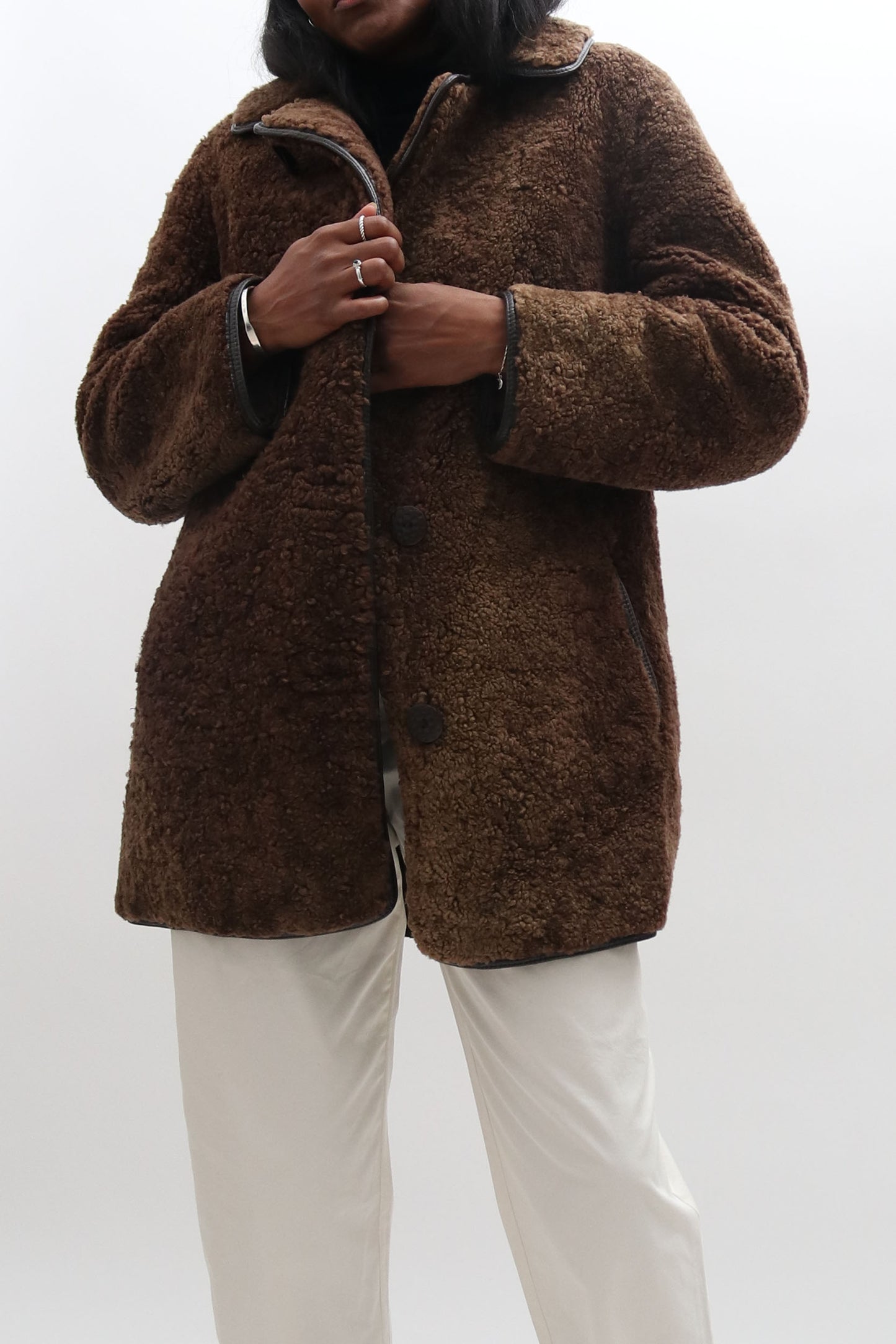 Vintage Brown Sheepskin Coat