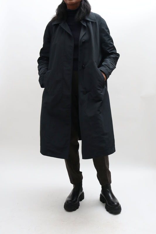 Black Oversized A-line Trench Coat