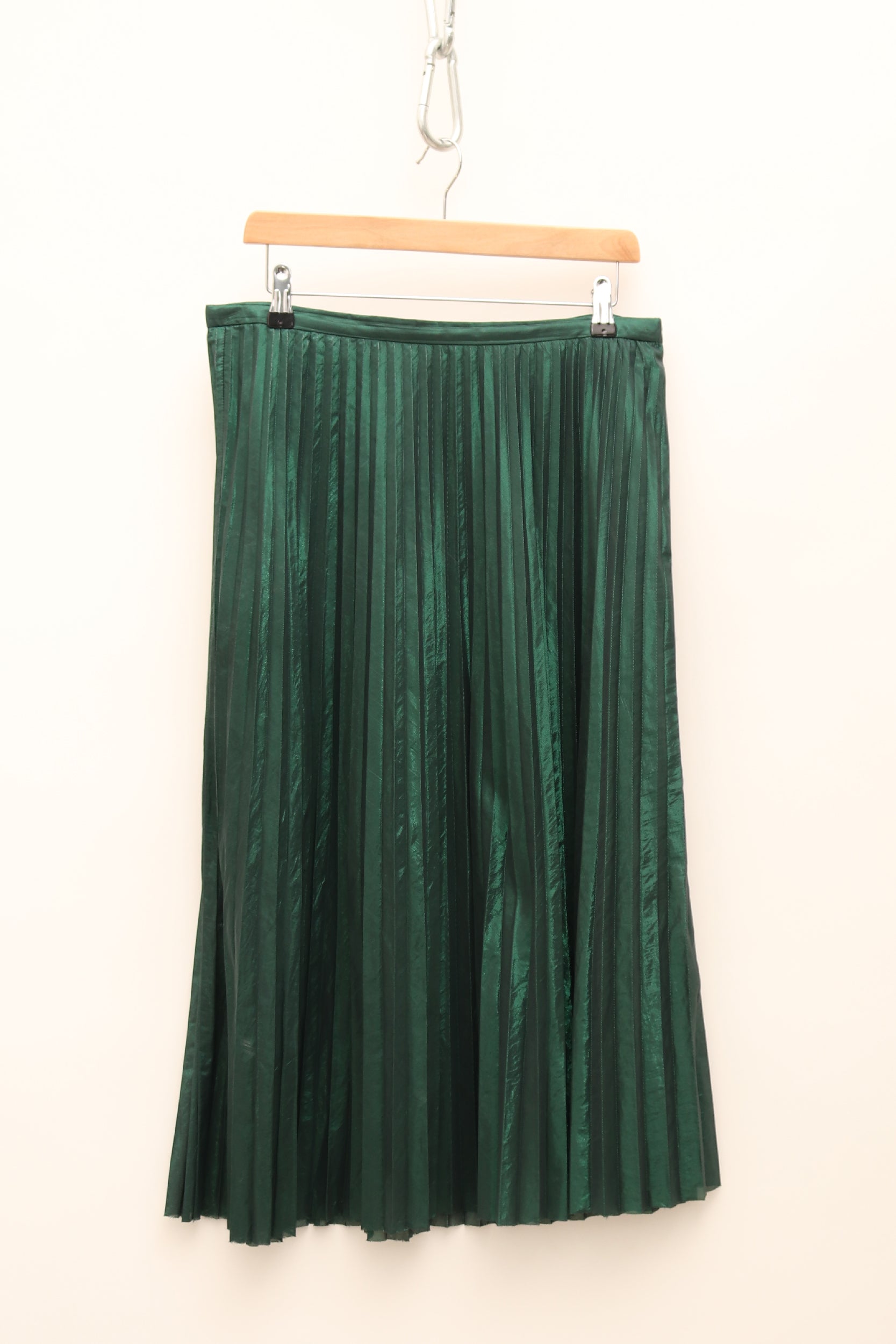 Green metallic hotsell midi skirt