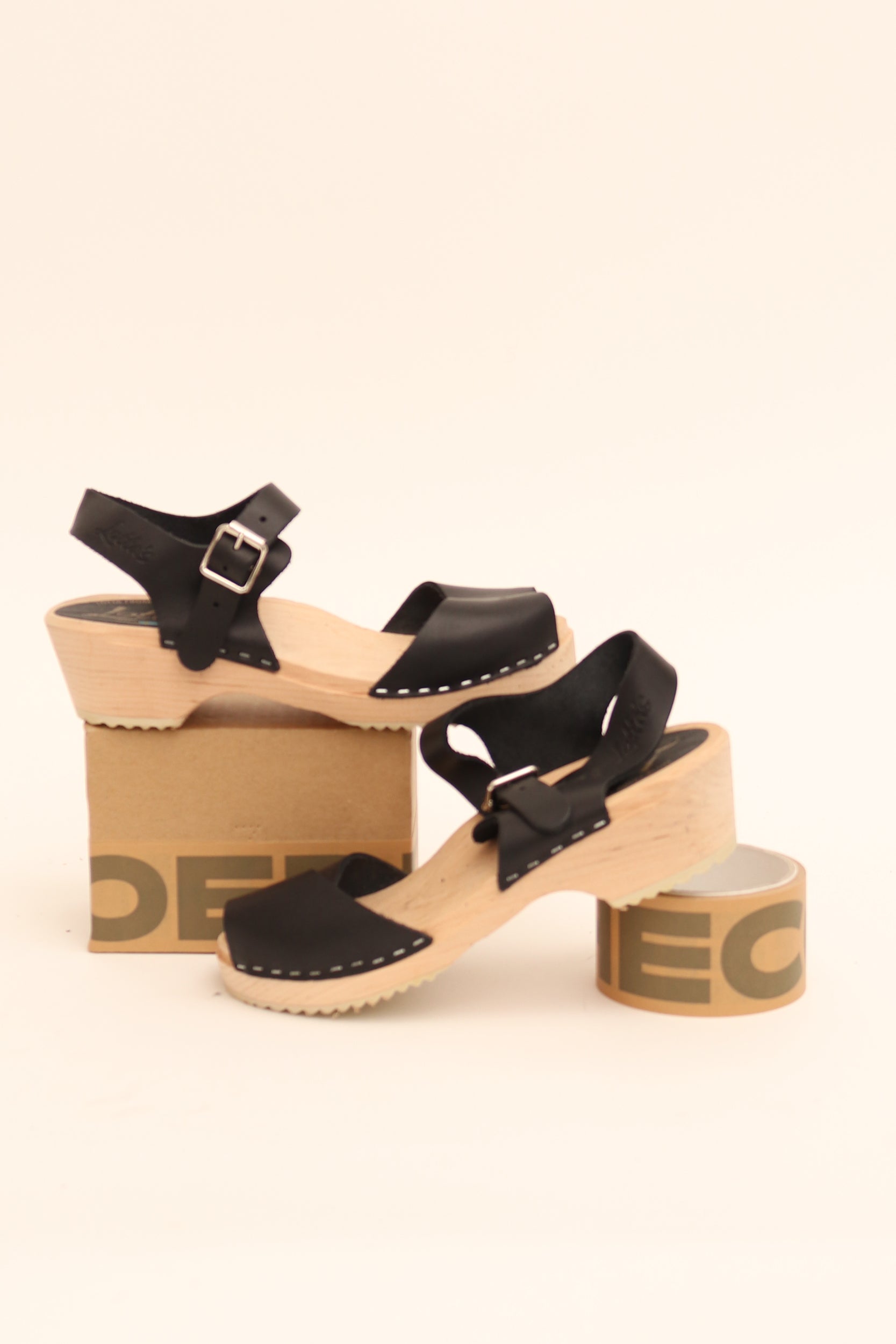 Swedish peep hot sale toe clogs