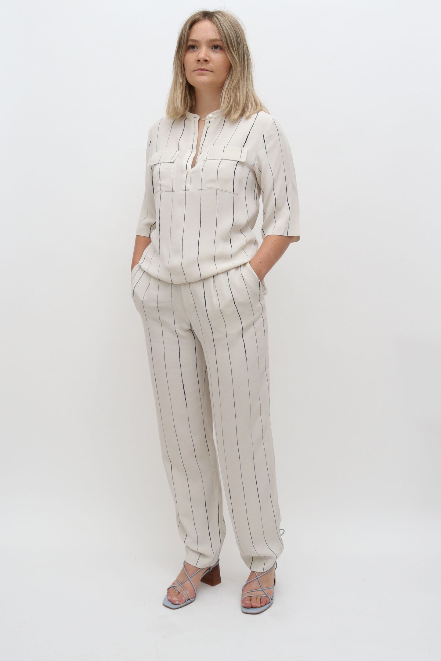 JOSEPH PRINTED STRIPE SILK CO-ORD