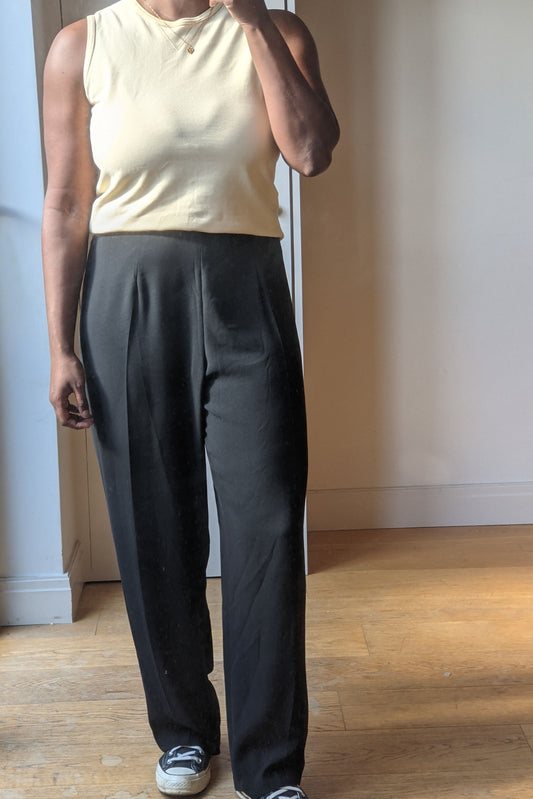 Vintage Black Crepe Trouser