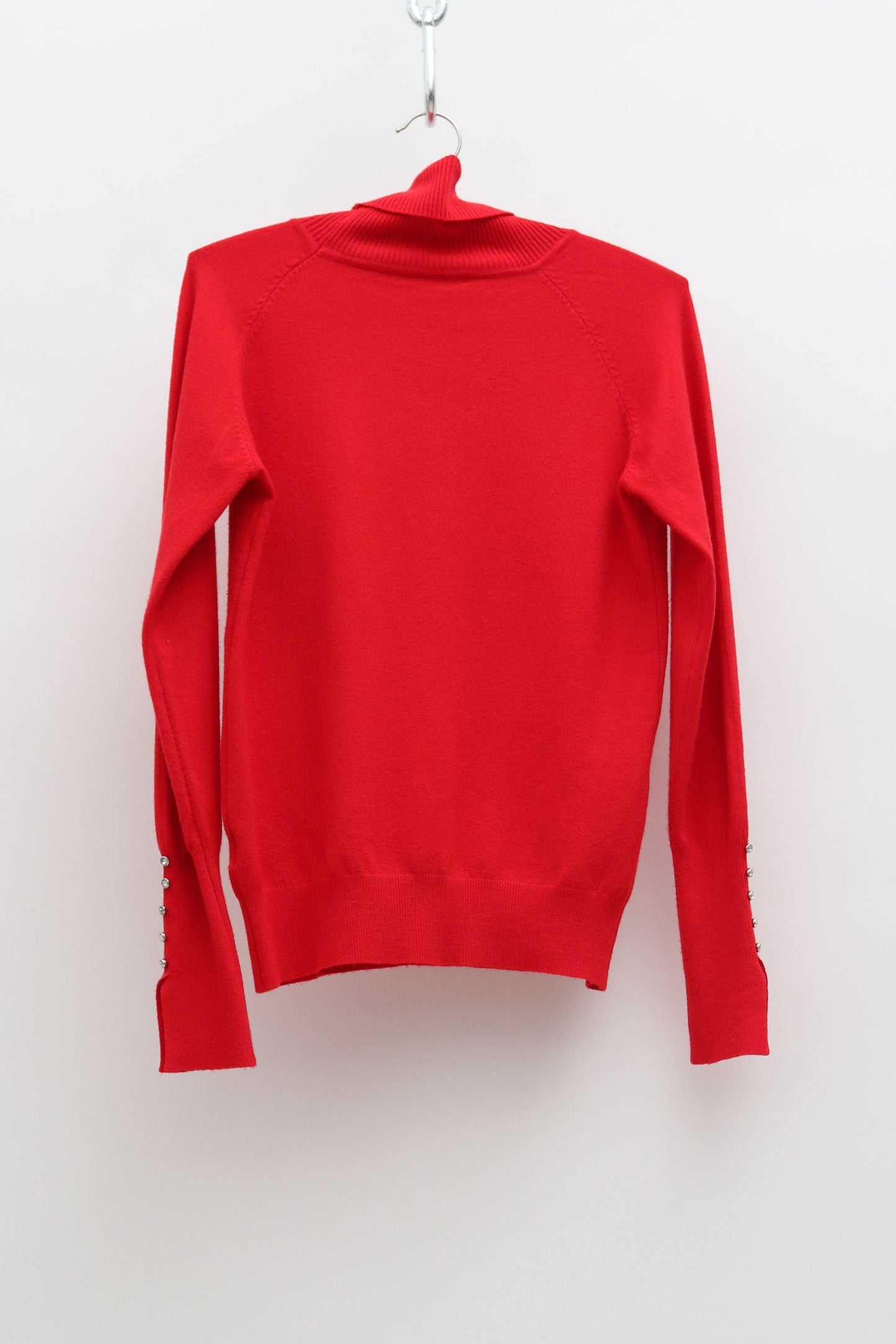 Red Turtleneck Knitted Sweater