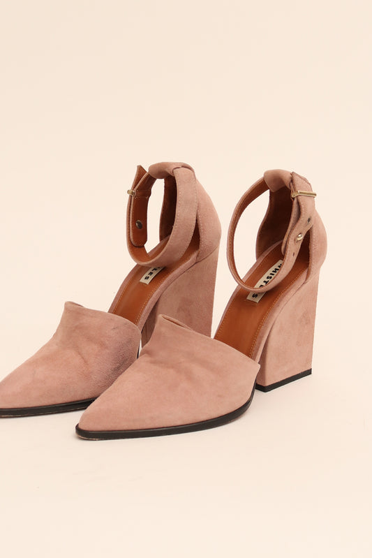 WHISTLES PINK ANKLE STRAP HEELS